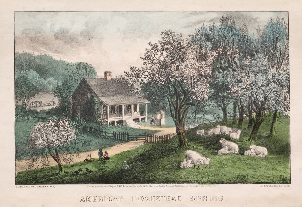 American Homestead, våren, 1869. av James Merritt Ives