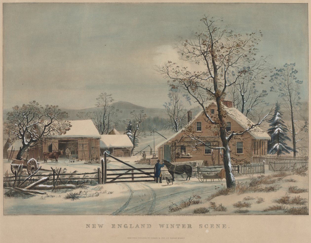New England vinterscene av James Merritt Ives