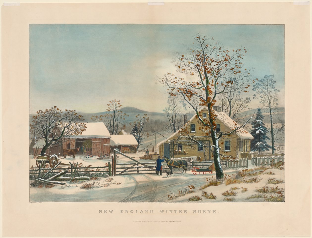 New England vinterscene av James Merritt Ives