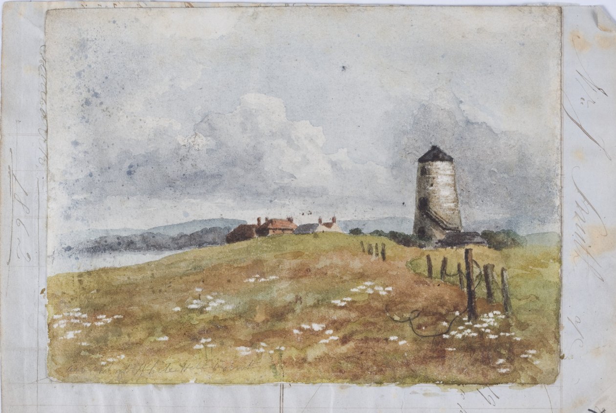 Old Mill at White Hill Point (akvarell og blyant) av James Miller Brown