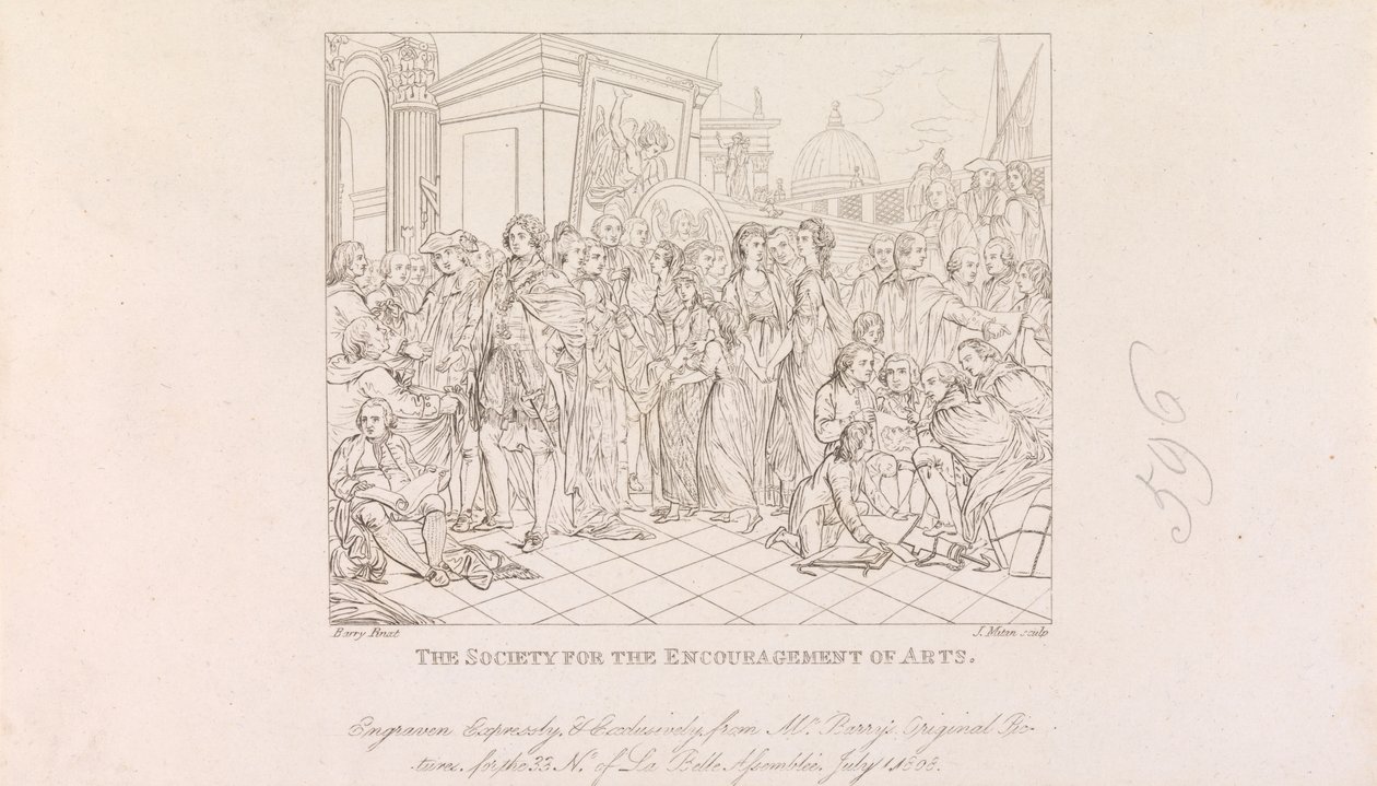 Design for the Great Room of the Society of Arts (4 av 1 ark) av James Mitan