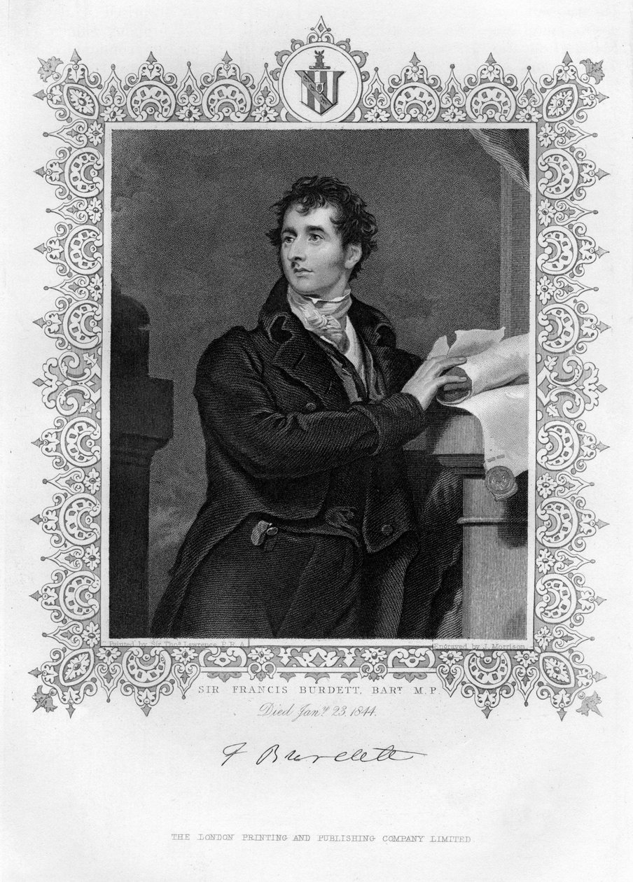 Sir Francis Burdett 1770-1844, engelsk reformistisk politiker, 1800-tallet. av James Morrison