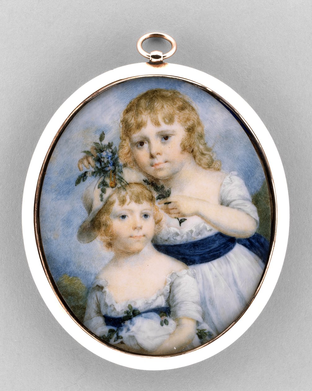 Portrett av to søstre, ca. 1795 (akvarell på elfenben av James Nixon