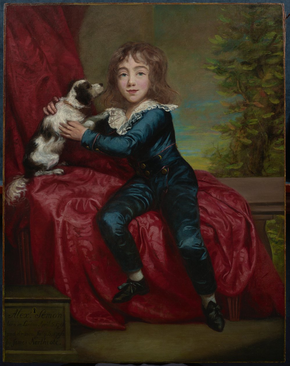 Portrett av Master Semon med en spaniel av James Northcote