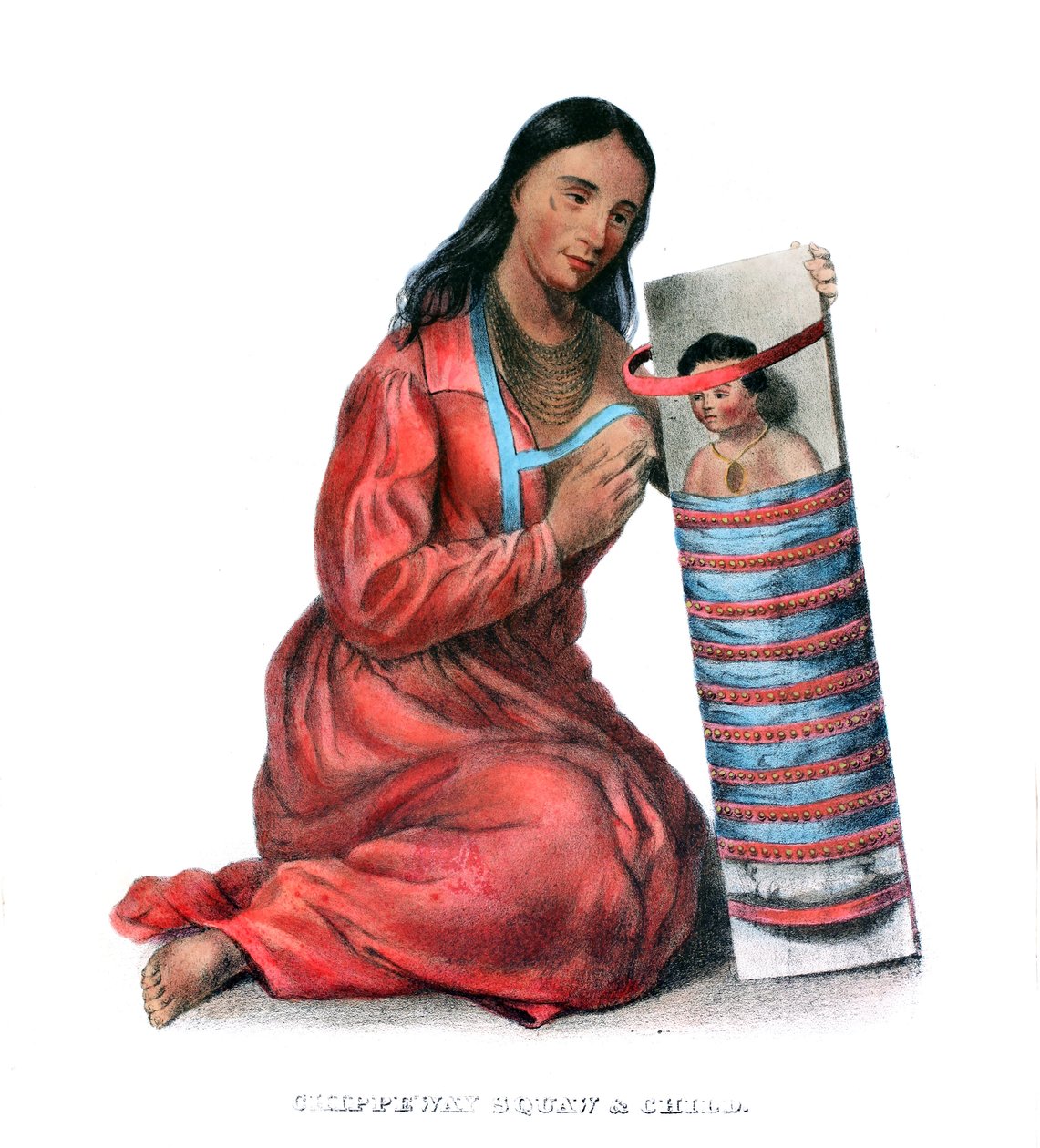 Chippeway (Ojibwe) woman and child av James Otto Lewis