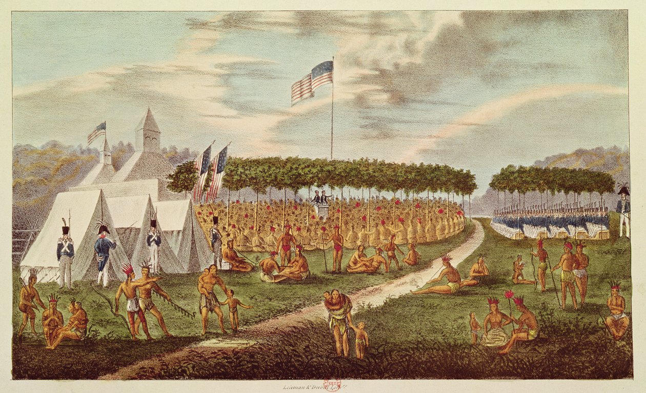 Utsikt over den store traktaten holdt på Prairie du Chien, Wisconsin, september 1825, fra 