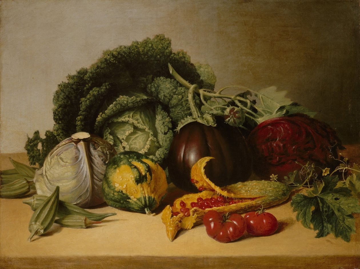 Stilleben: Balsam-eple og grønnsaker, ca. 1820-årene. av James Peale