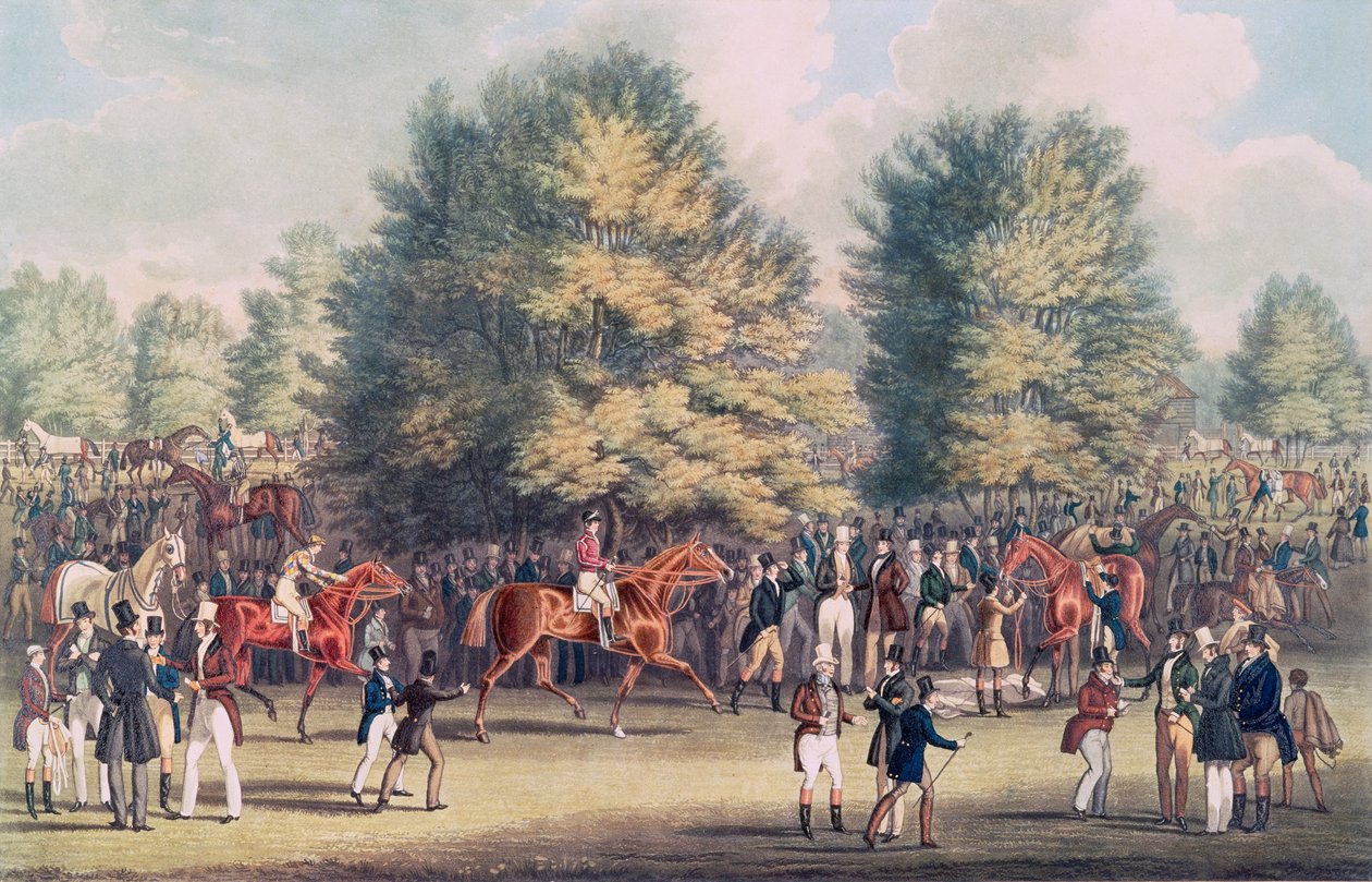 Epsom, Saddling in the Warren av James Pollard