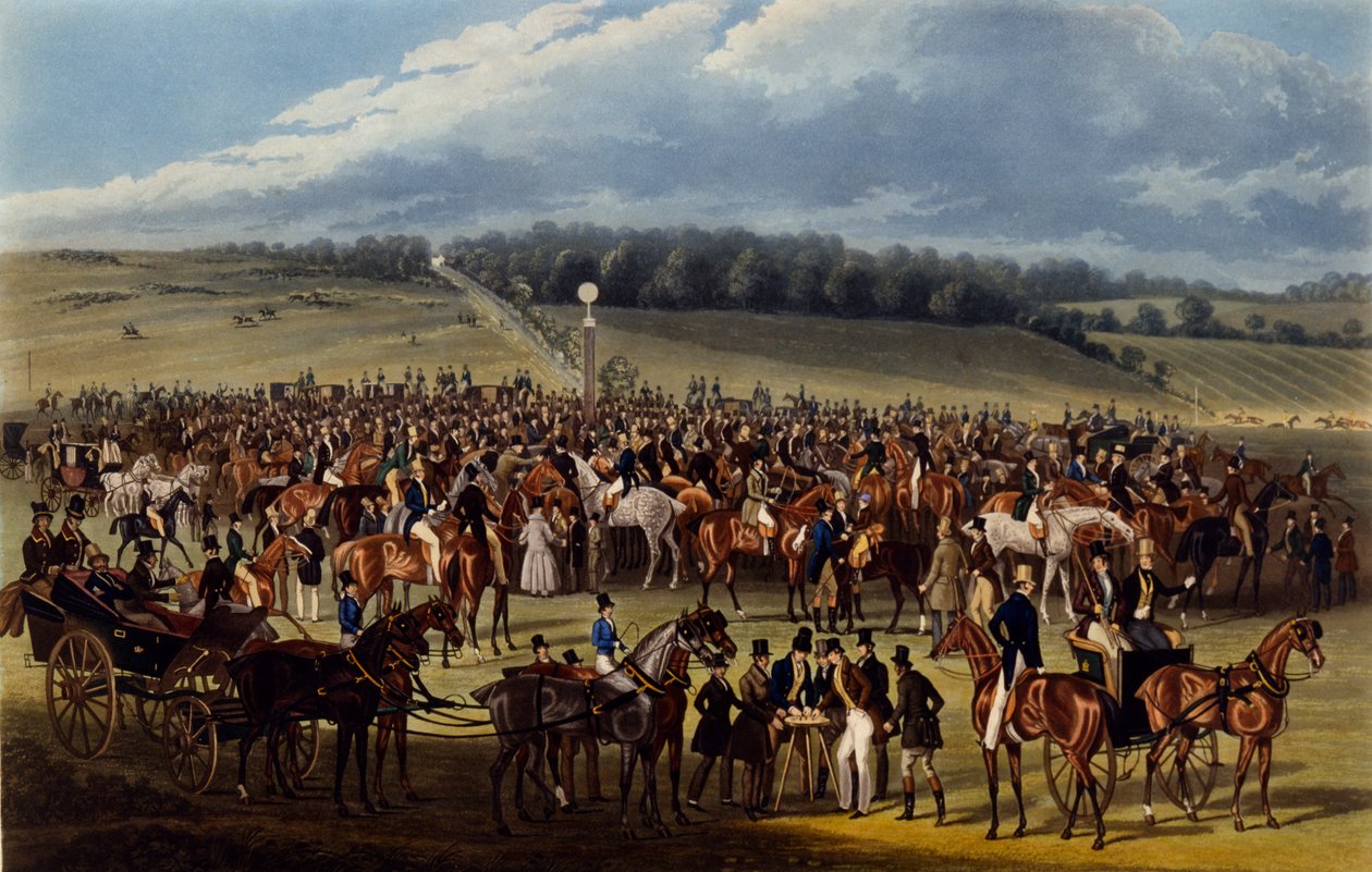 The Betting Post, trykk laget av Charles Hunt, 1836 (akvatint) av James Pollard