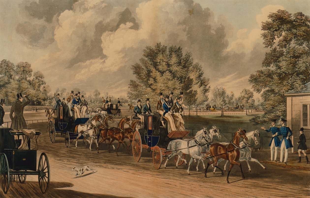 The Four in Hand Club, Hyde Park (farget gravering) av James Pollard