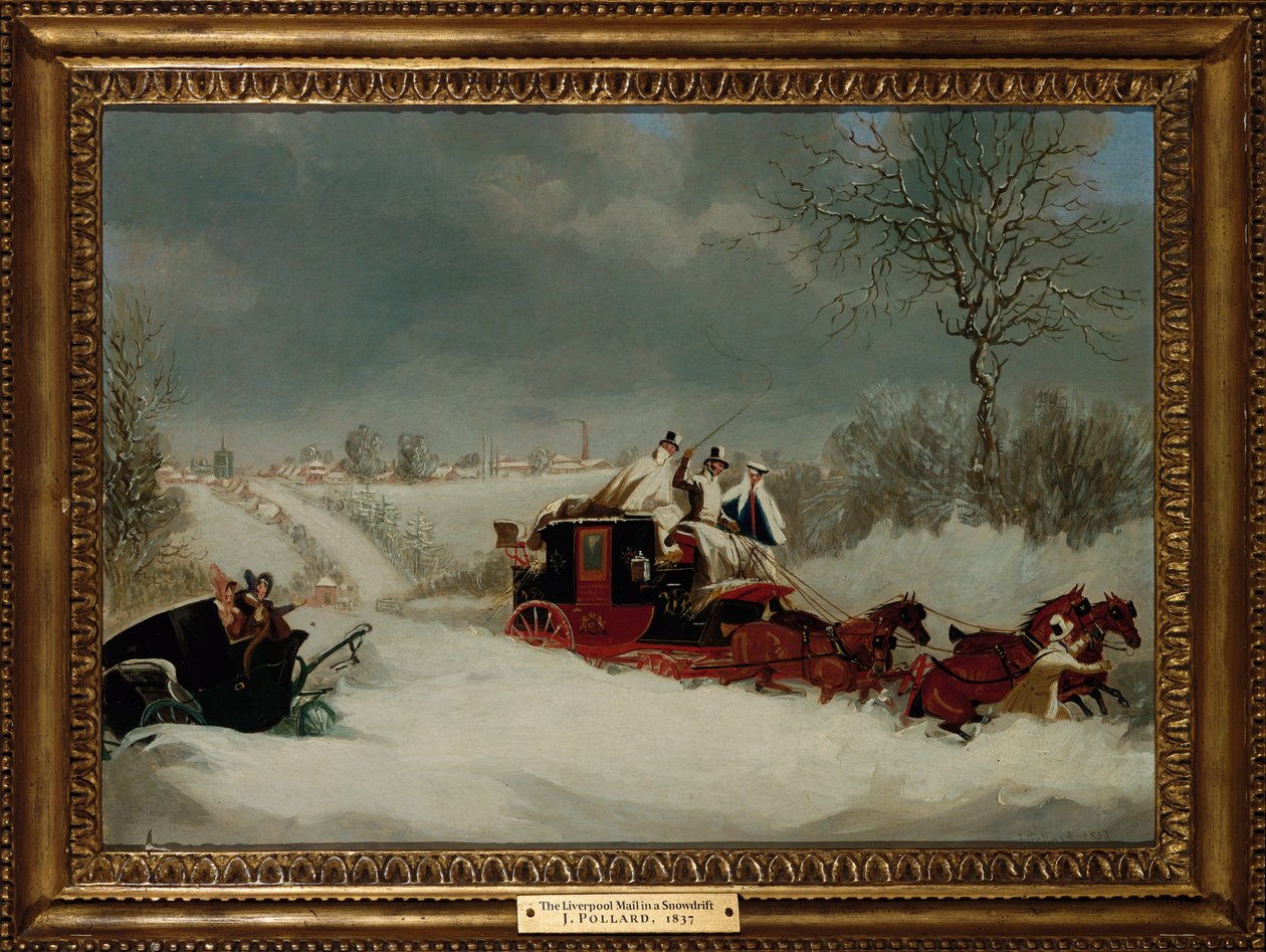 The Liverpool Mail in a Snowstorm nær St. Albans, 1837 av James Pollard