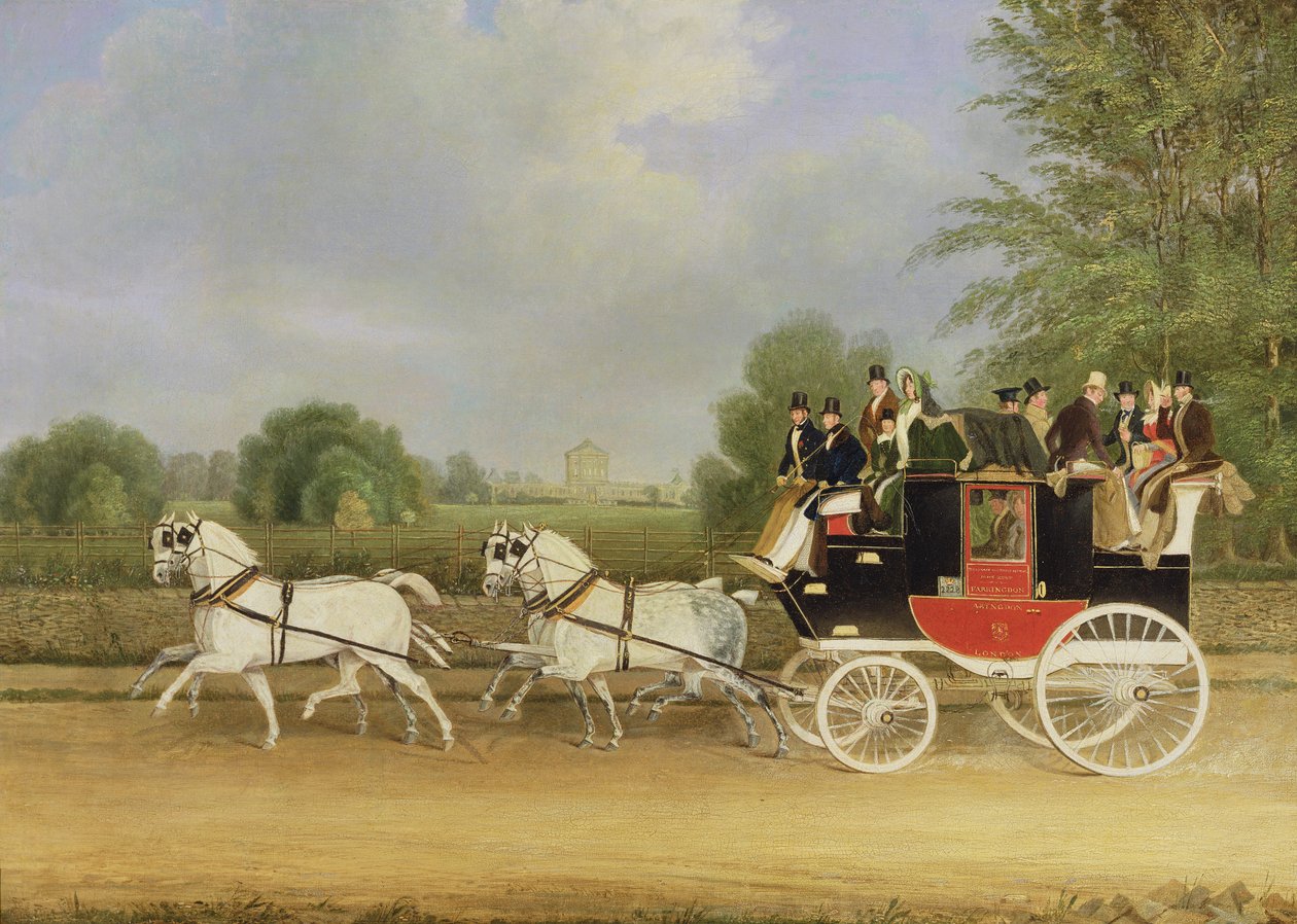 London-Farringdon-bussen passerer Buckland House, Berkshire av James Pollard