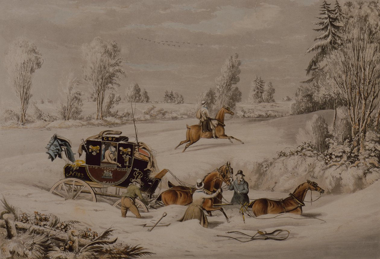 Posttreneren i en driv av snø av James Pollard