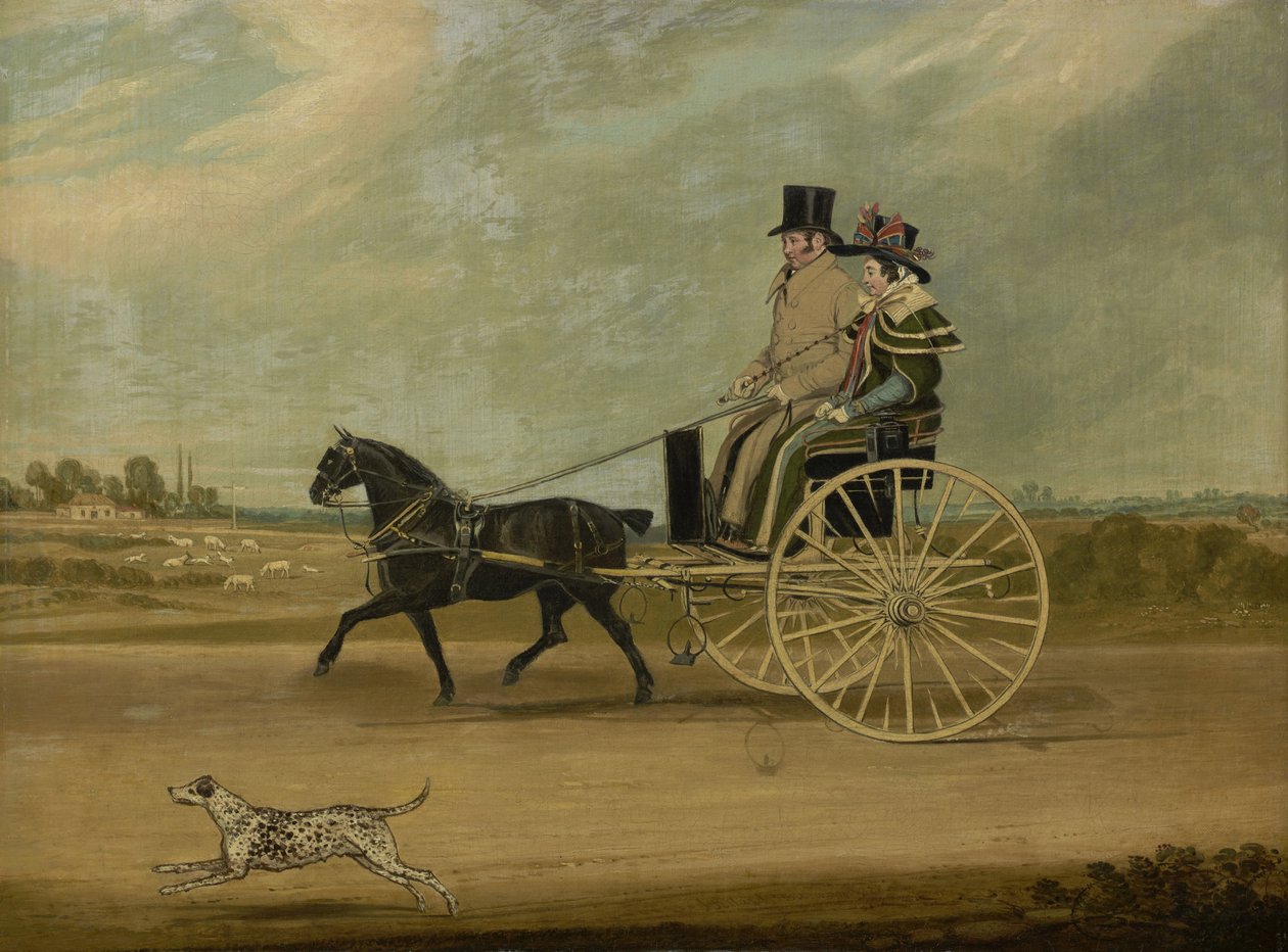 Tom Thumb med Peter Brown og hans kone på en konsert, 1828 av James Pollard