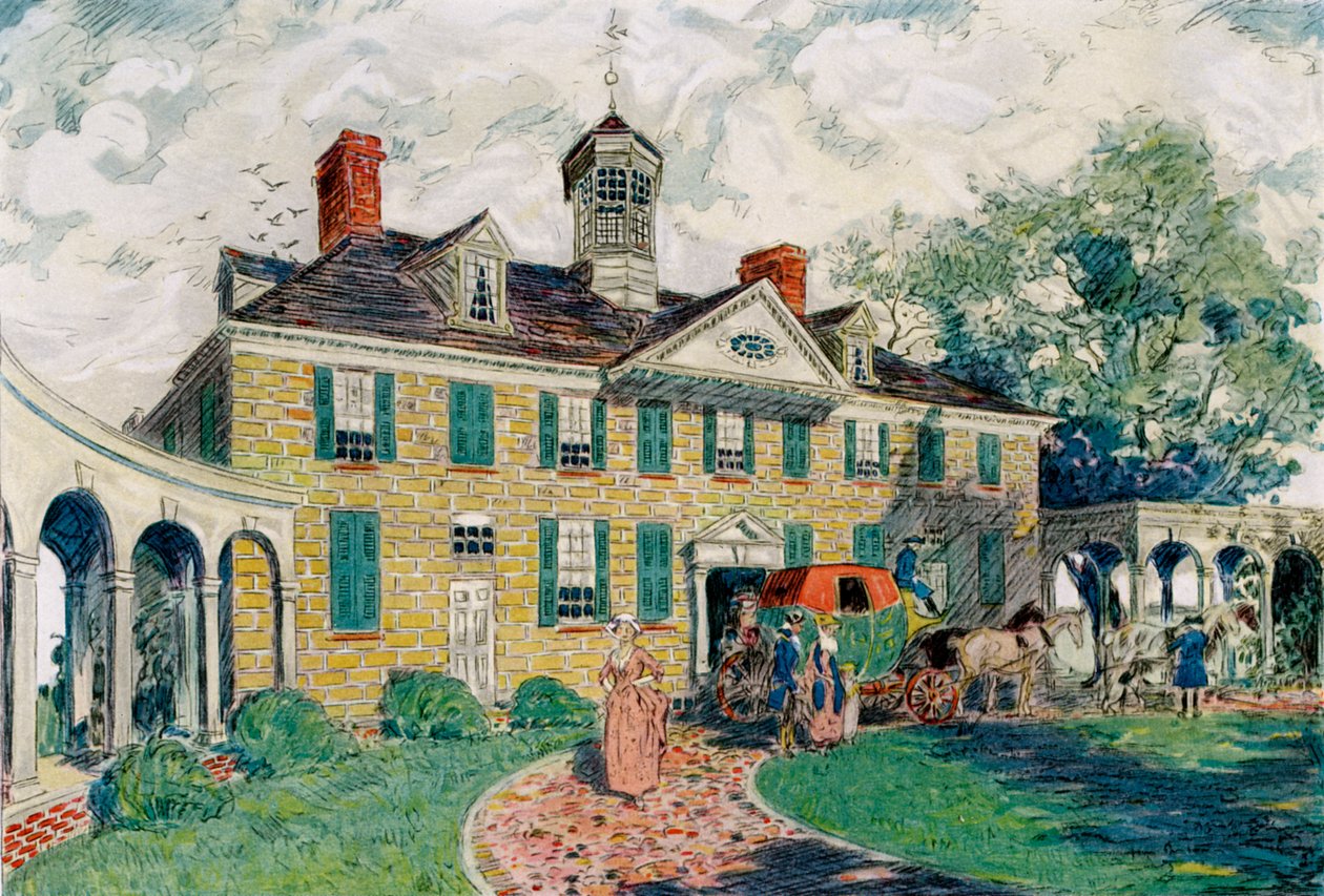 Mount Vernon, nær Alexandria, Virginia, USA, ca. 1700-tallet 1921. av James Preston