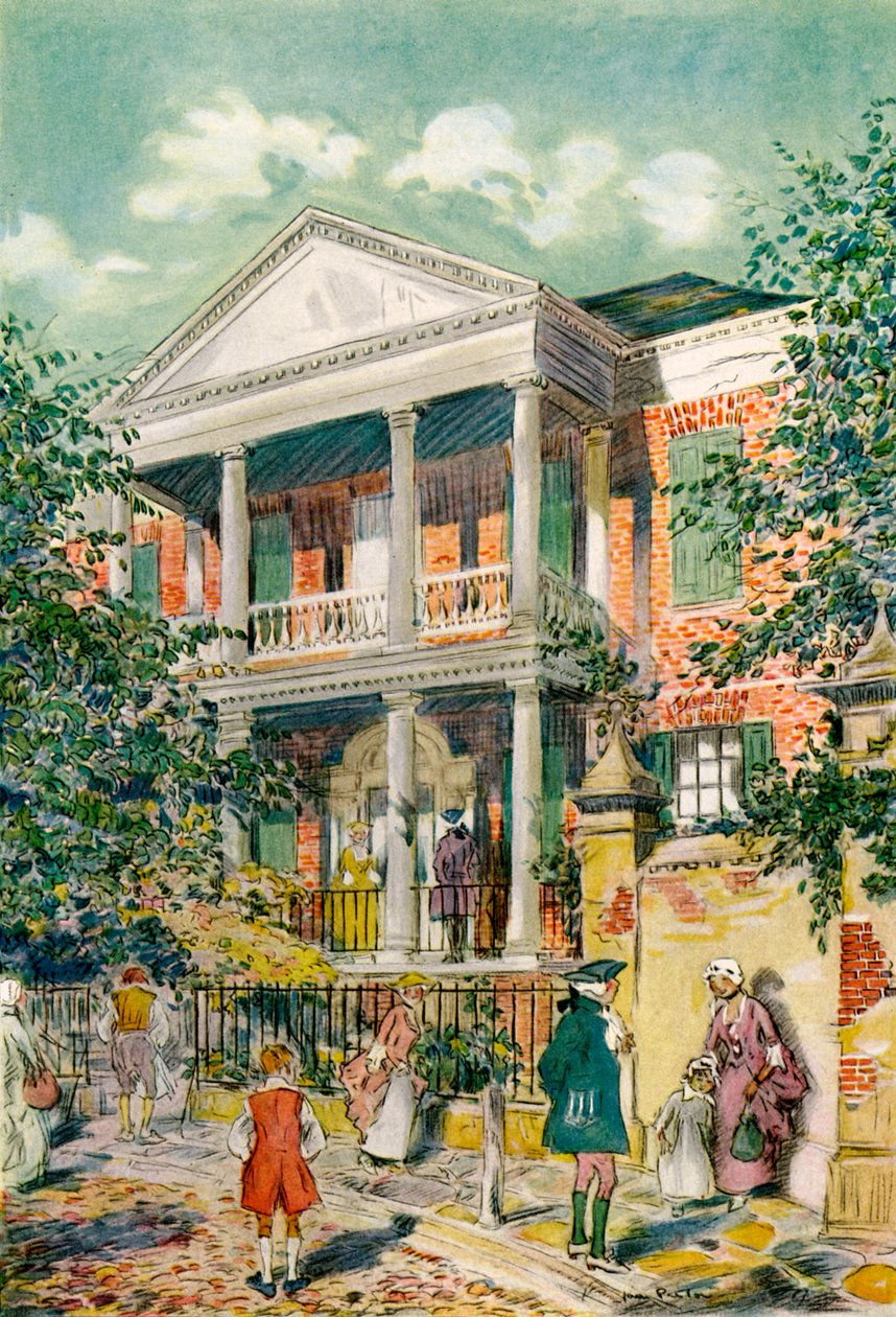 Pringle House, Charleston, South Carolina, USA, ca. 1700-tallet 1921. av James Preston