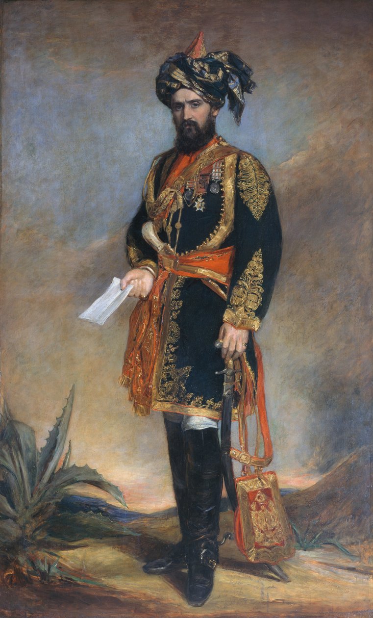 Oberst Probyn CB VC (1833-1924) Æres-ADC til visekongen i India og HMs indiske kavaleri, ca. 1867 av James Rannie Swinton