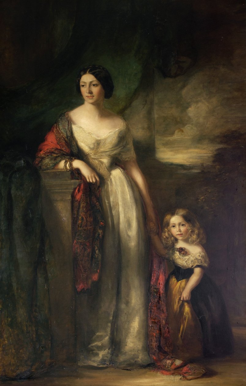 The 2nd Lady de Tabley, med sin lille datter av James Rannie Swinton