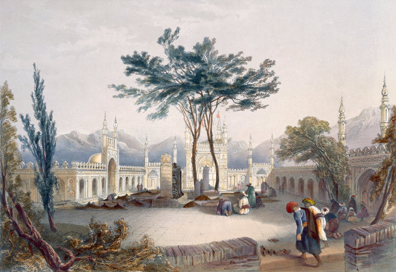 Moskeen til Goolaum Hoossein Huzrut-Jee, den store profeten til afghaunene, og kongenes graver i Kandahar, plate 30 fra 