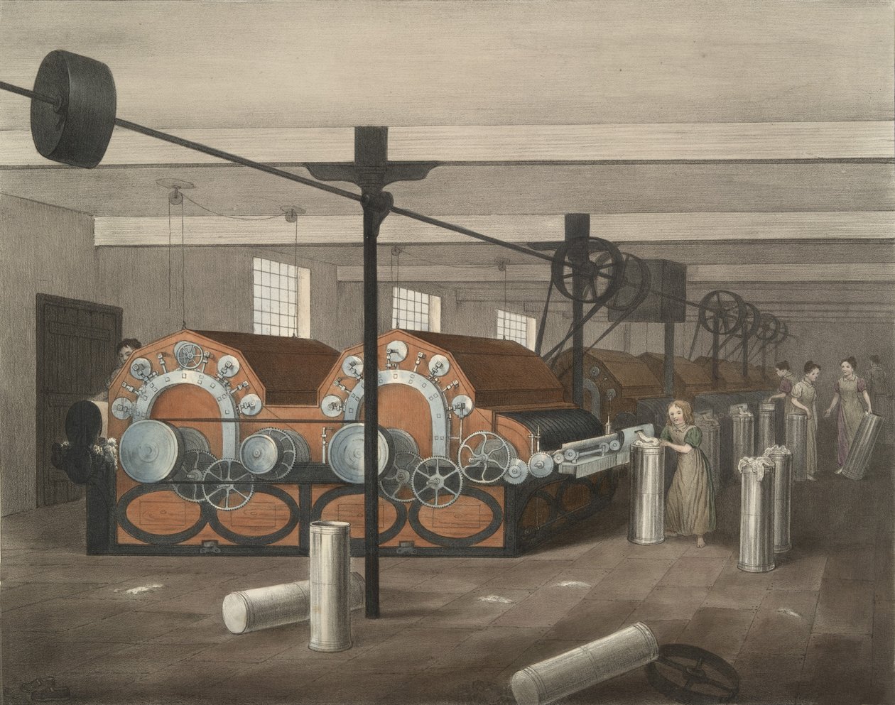 Karding, Progress of Cotton nr. 4, pub. 1840 av James Richard Barfoot