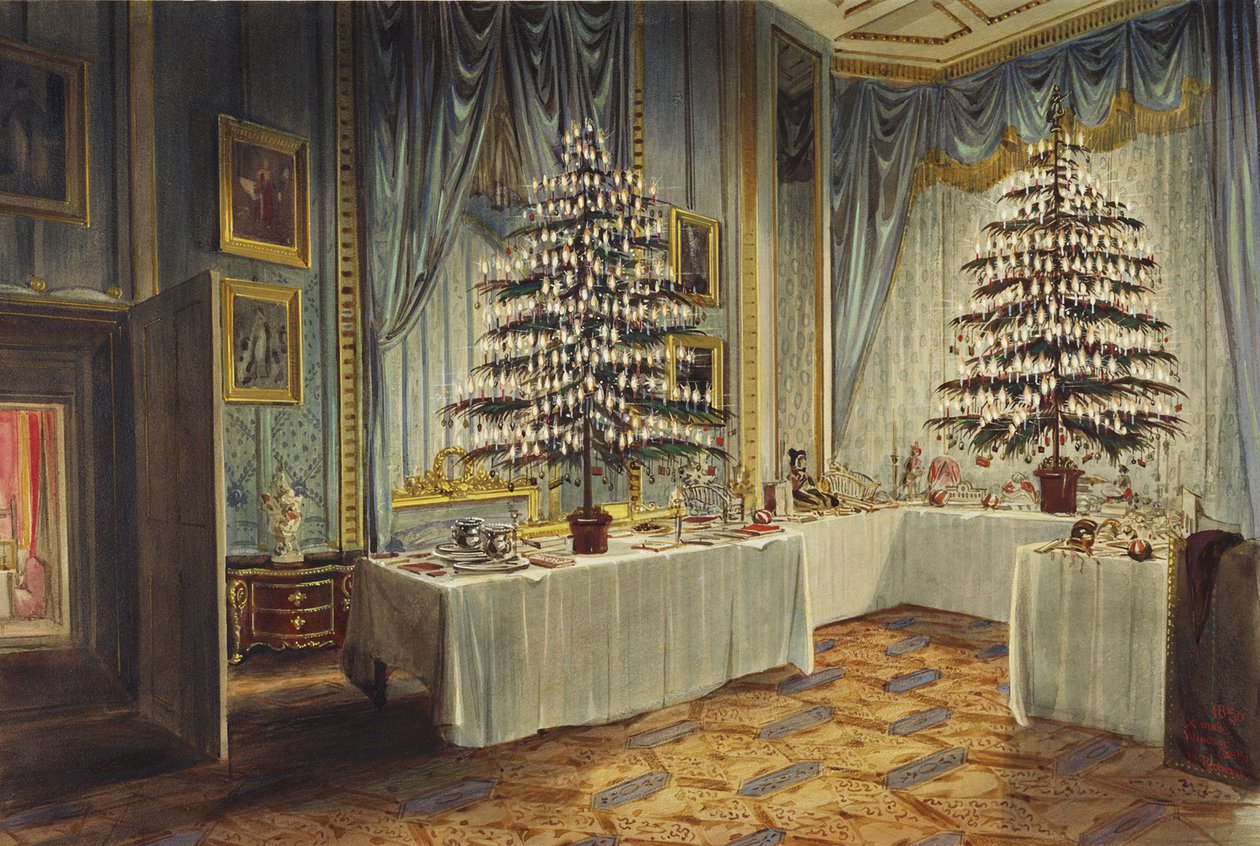 Juletrær til hertuginnen av Kent og de kongelige barna på Windsor Castle, 1850 av James Roberts
