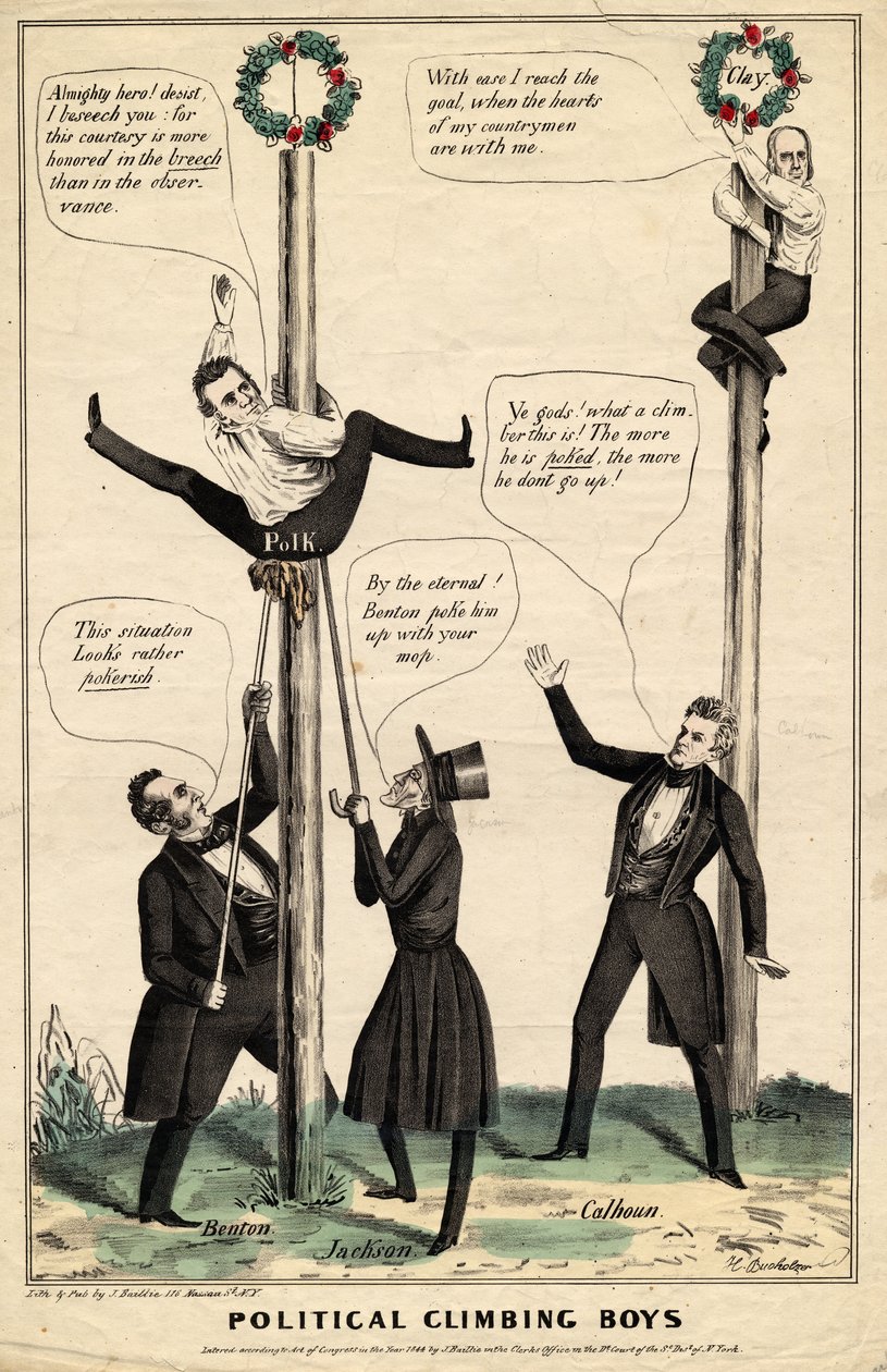 Politisk klatregutter, utgitt av J Baillie, H Bucholzer, New York, 1844 av James S. Baillie