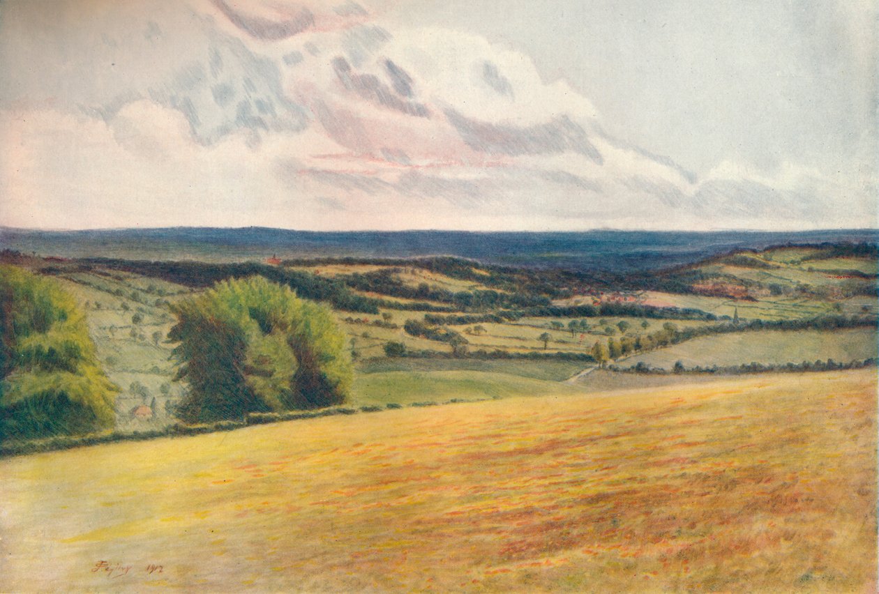 'Utsikt fra kirkegården, Tatsfield', 1912, 1914 av James S Ogilvy