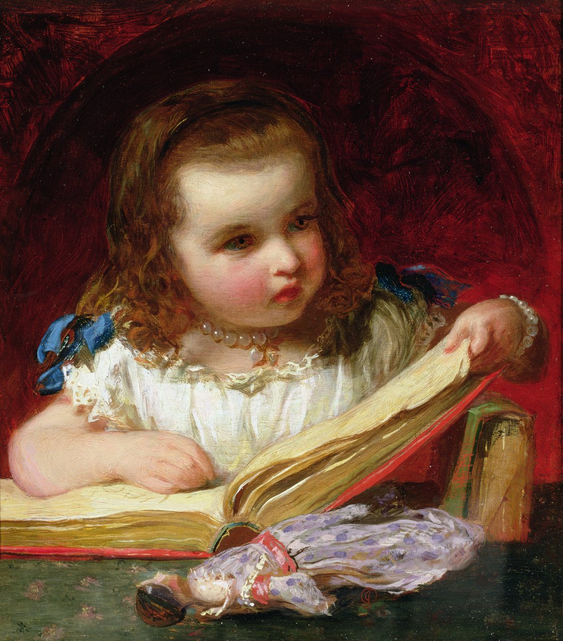 En jente som leser av James Sant