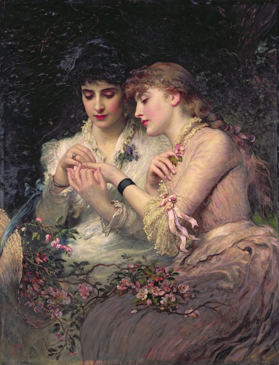 A Thorn Midt Roses, ca. 1887 (olje på lerret) av James Sant