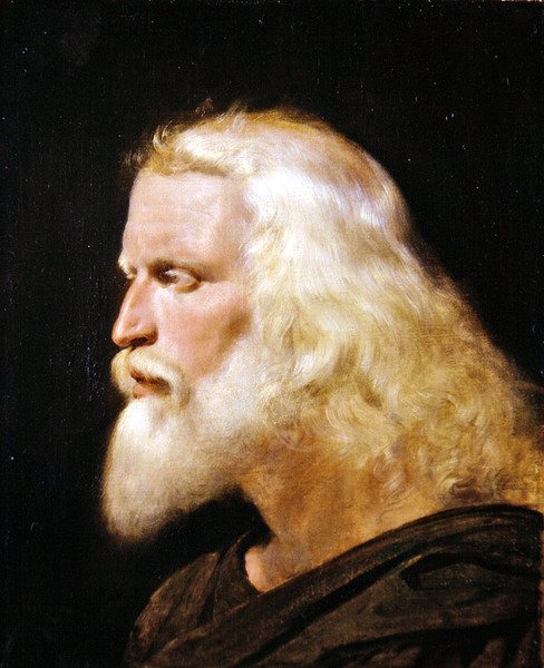 Klassisk portrett av en mann (olje på lerret) av James Sant