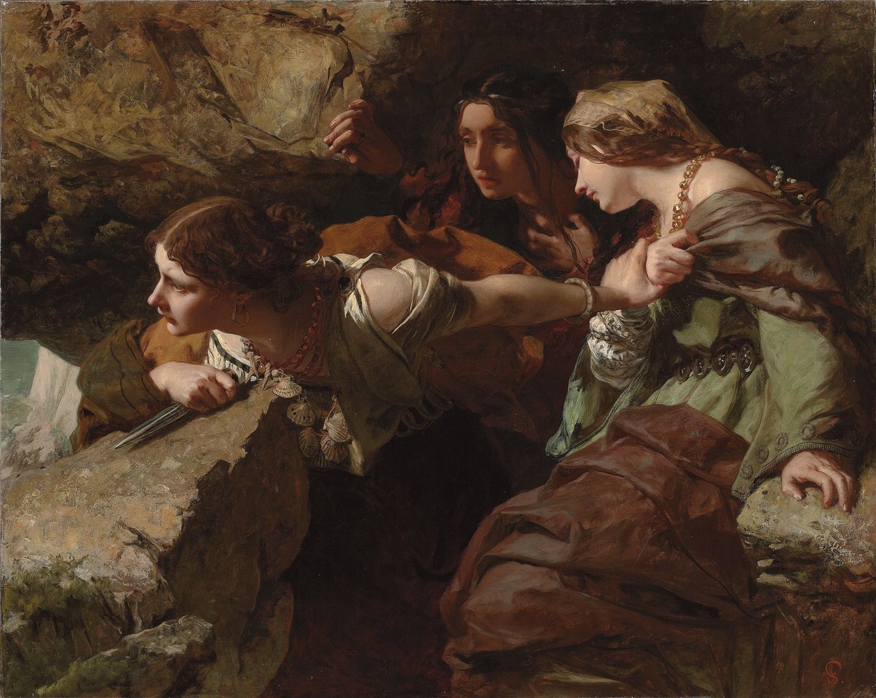 Courage, Anxiety and Despair: Watching the Battle (olje på lerret) av James Sant
