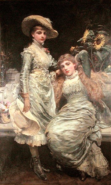 The Two Sisters (olje på lerret) av James Sant