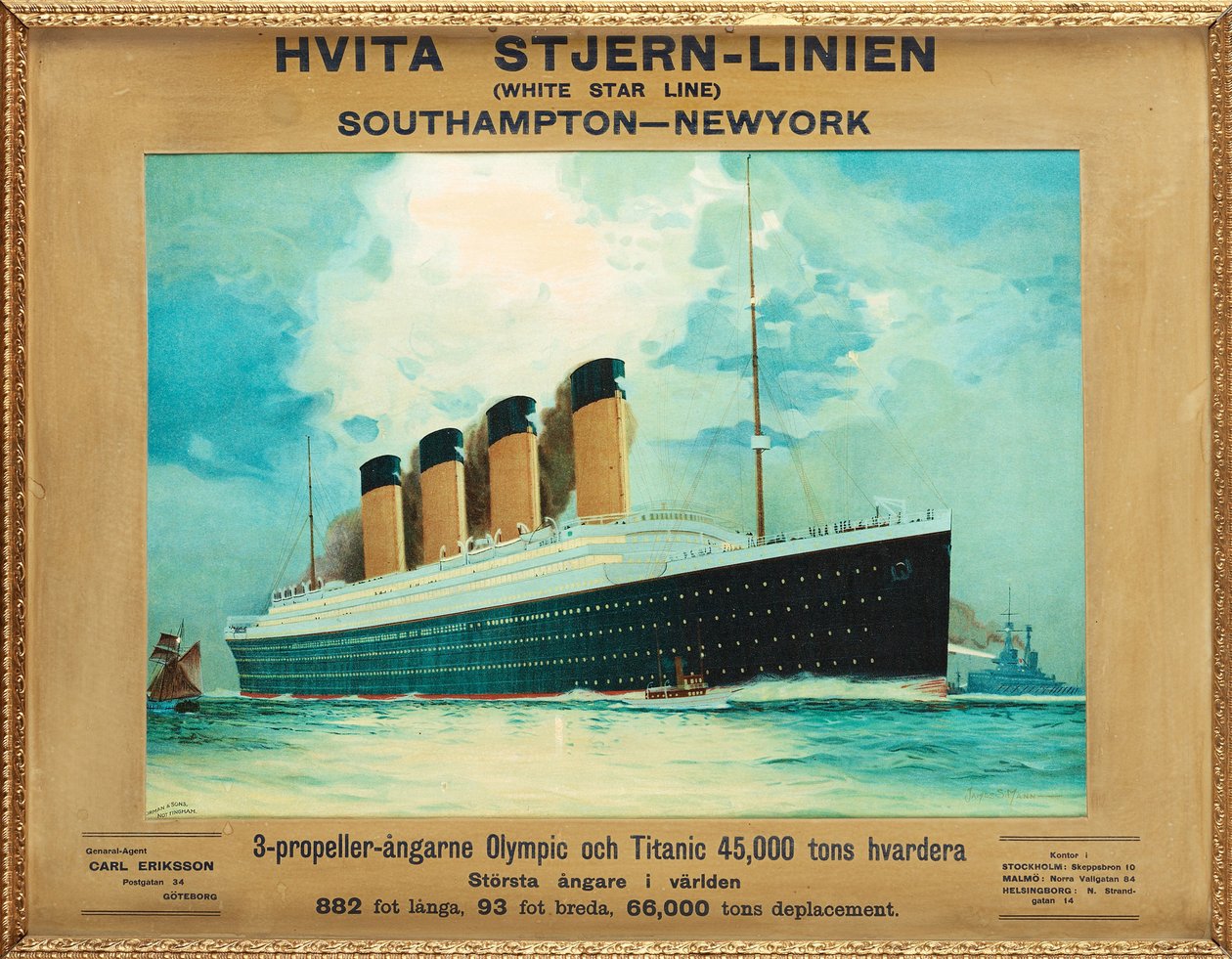 Titanic og Olympic, ca. 1911 av James Scrimgeour Mann