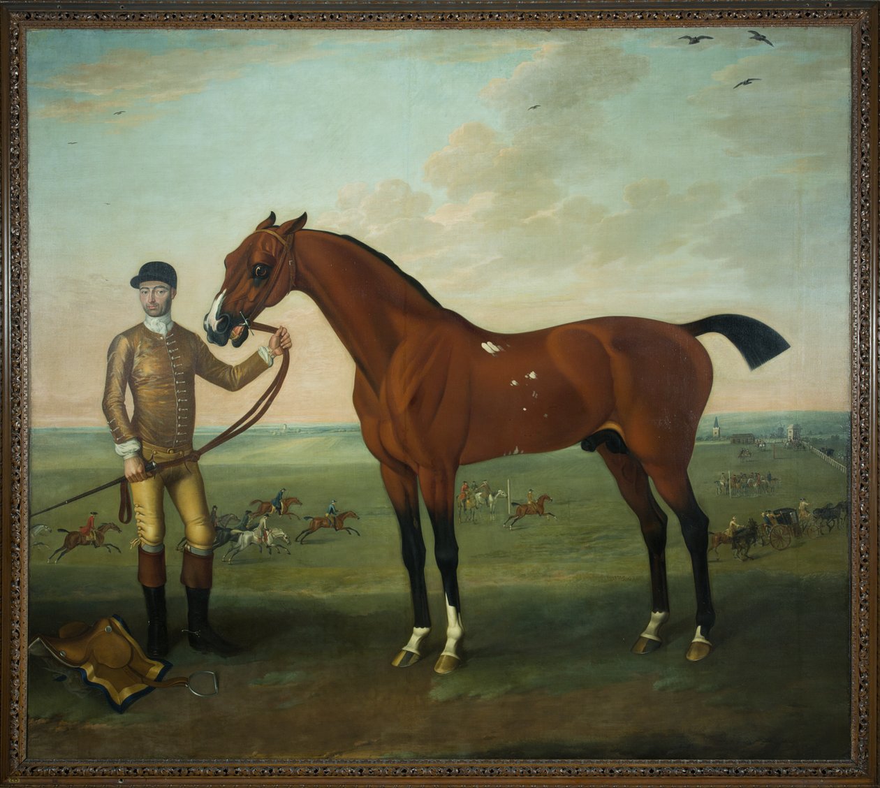 Flying Childers med en brudgom på Newmarket Heath, ca. 1722-25 (olje på lerret) av James Seymour