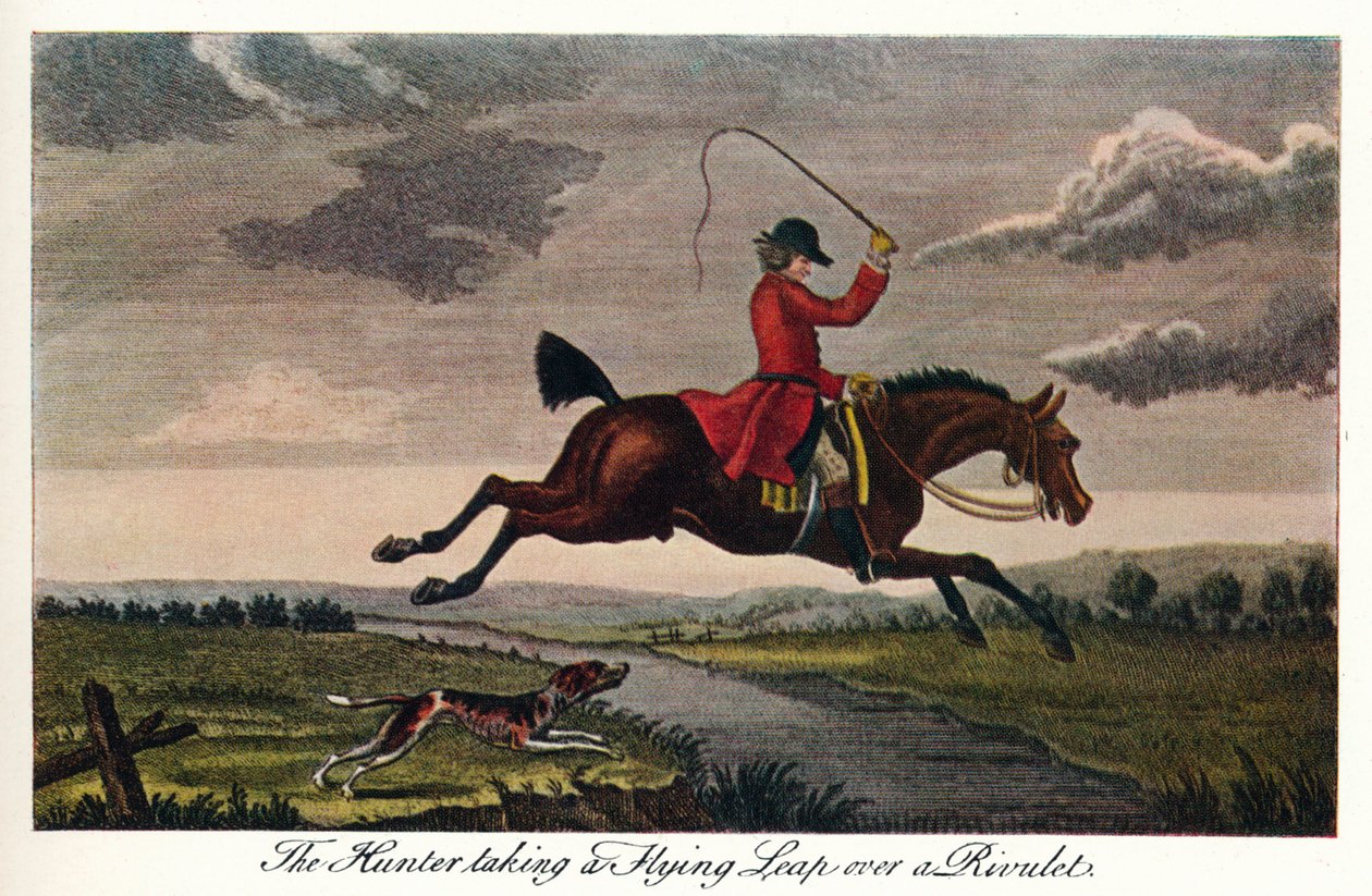 Jegeren tar et flygende sprang over en elve, c1740, 1922 av James Seymour