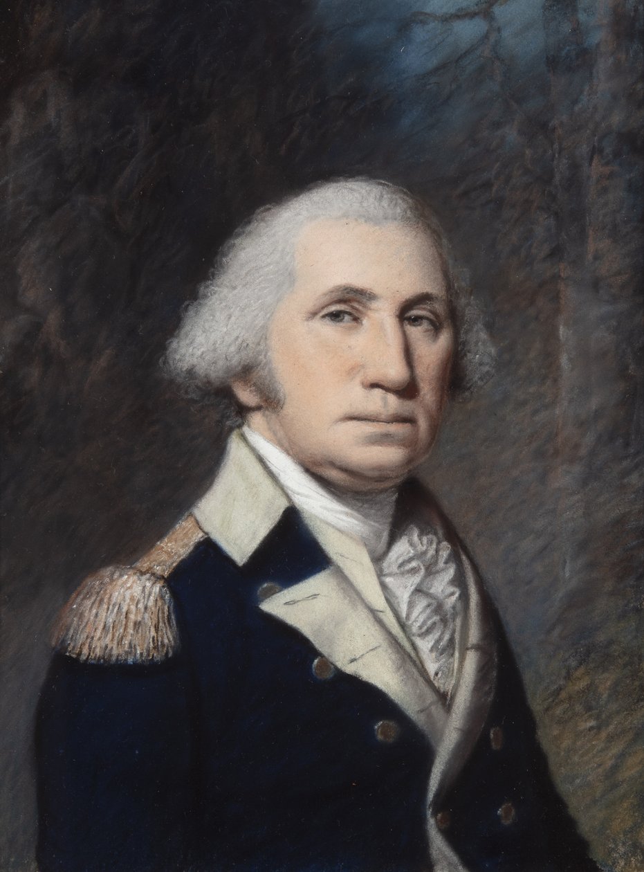 George Washington, sannsynligvis 1796-97 (pastell på grått papir) av James Sharples