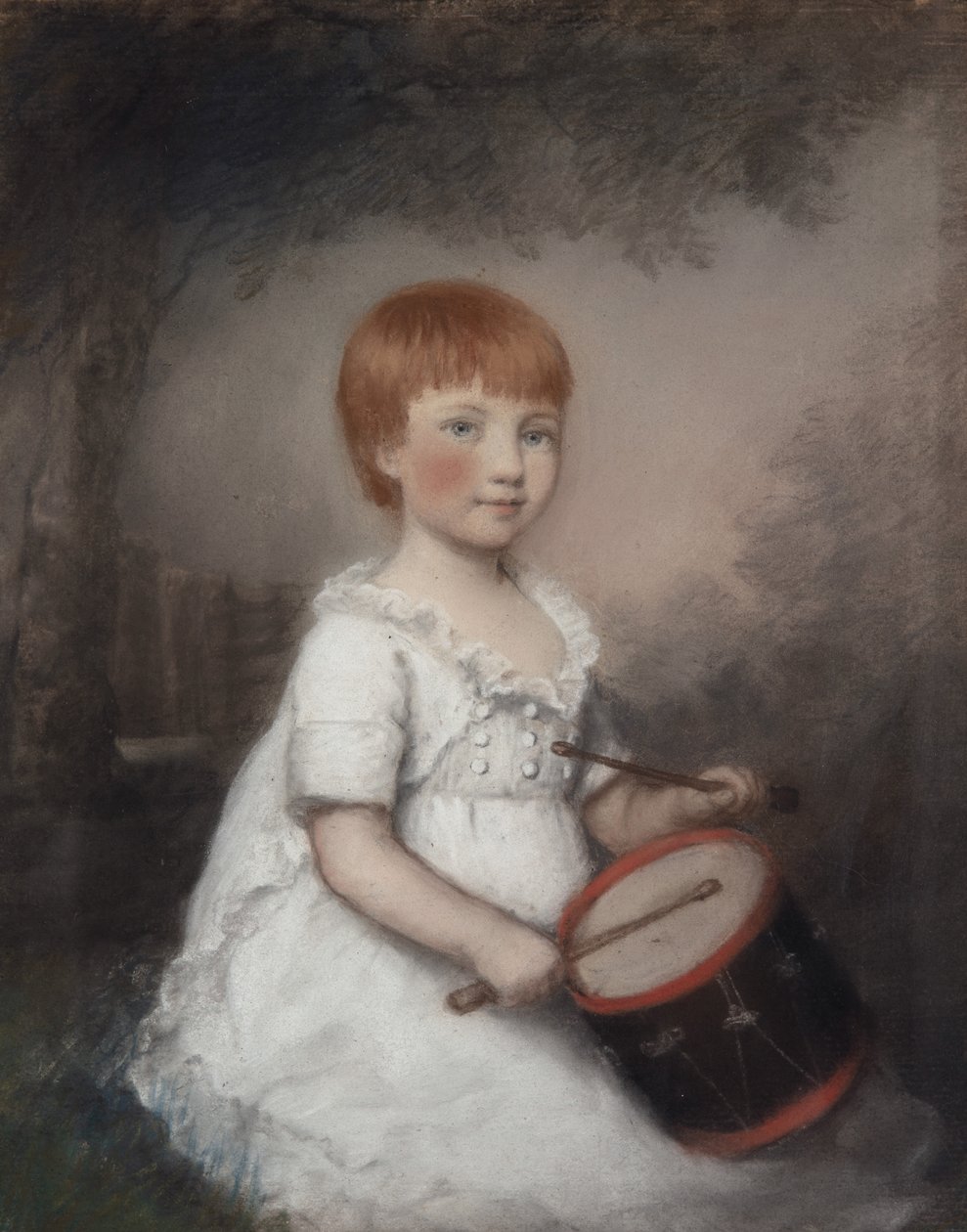 Miss Collard as a Child (pastell på grått papir) av James Sharples
