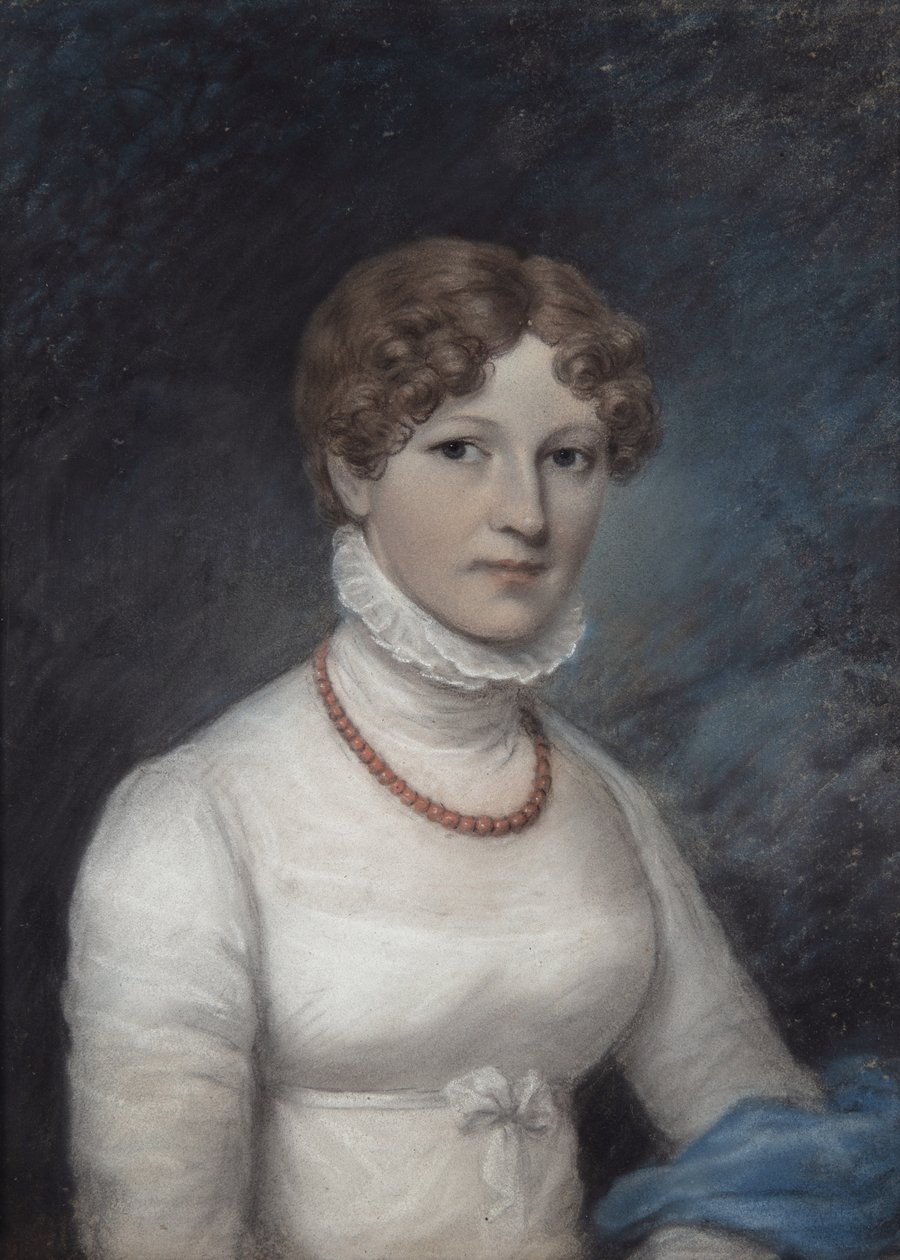 Mrs Morgan, ca 1794 (pastell på grått papir) av James Sharples