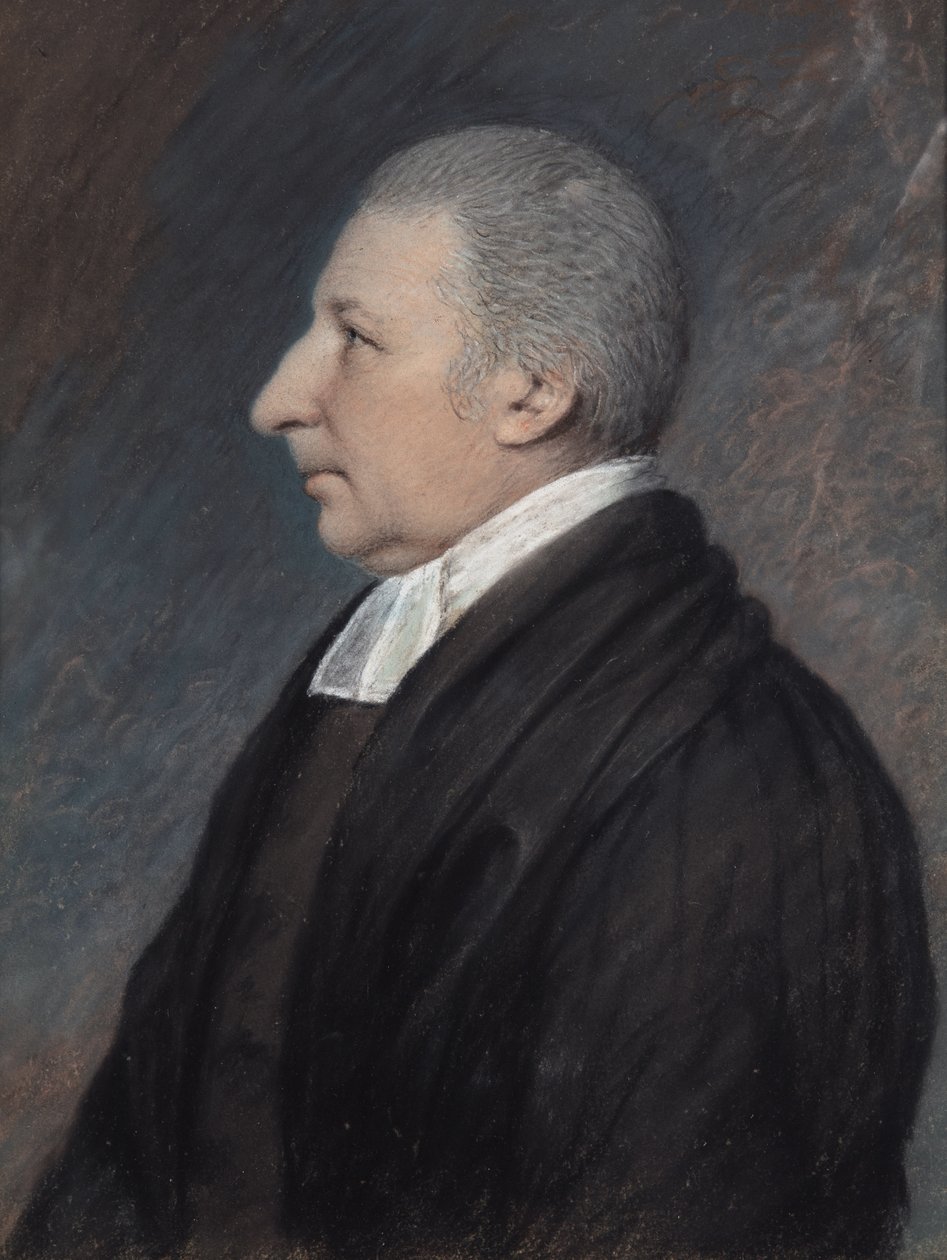 The Rev. Rowland Hill (pastell på grått papir) av James Sharples