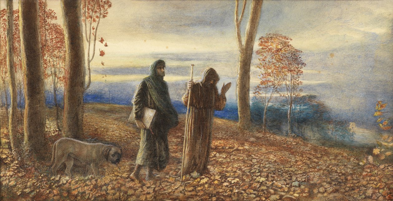 Dante og Virgil i Vallombrosa, 1866 av James Smetham