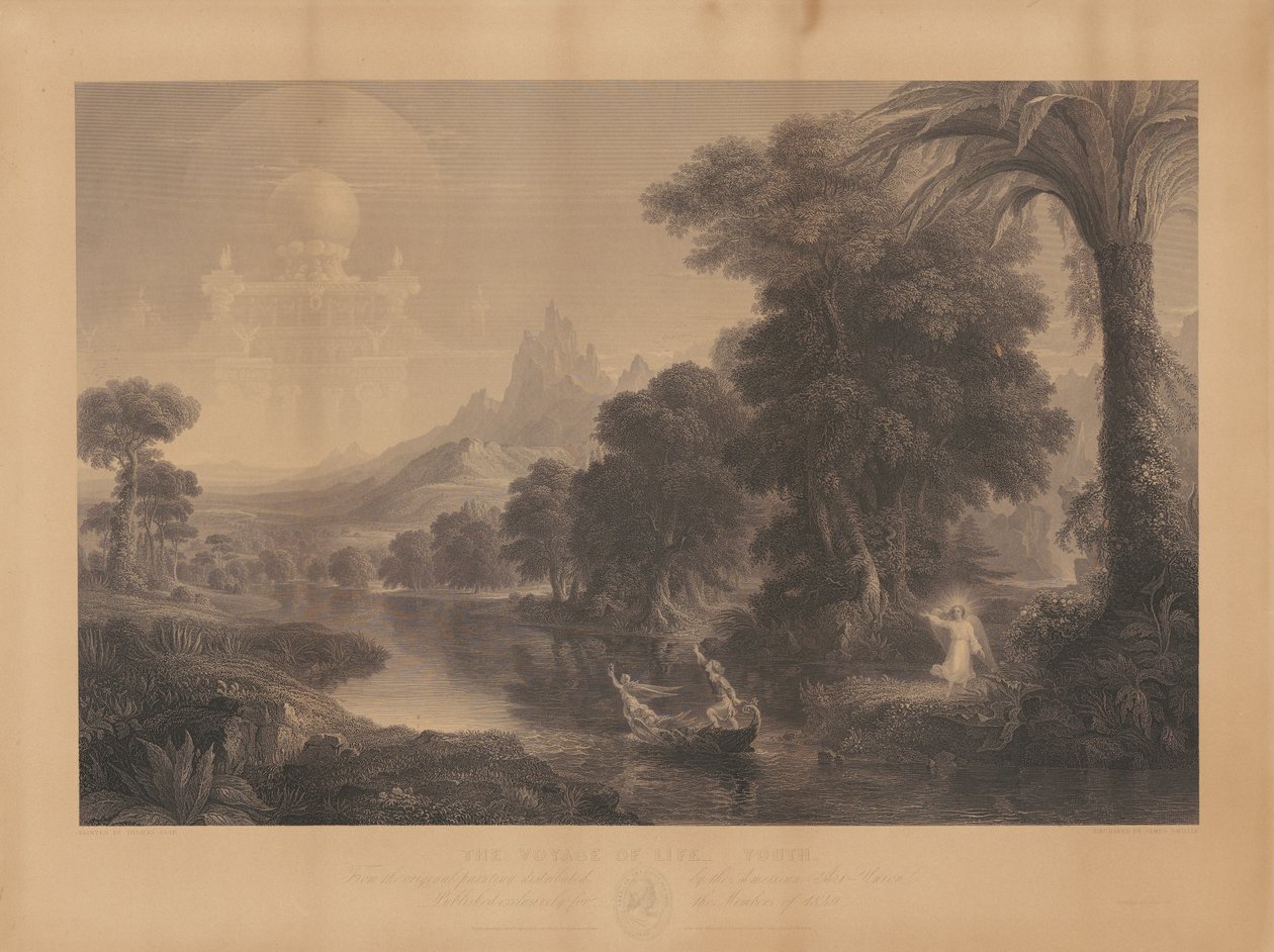 Livets reise: Ungdom av James Smillie, after Thomas Cole