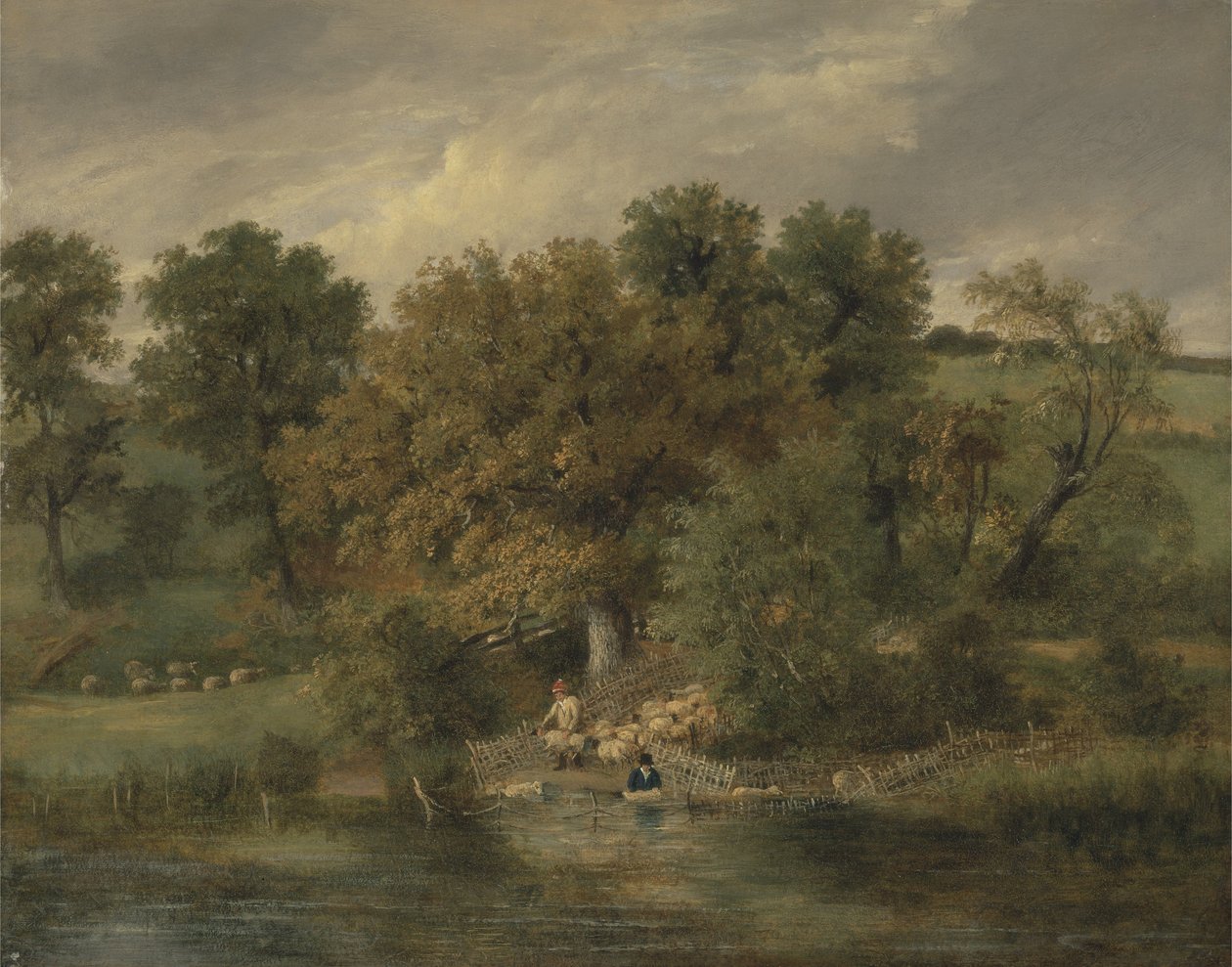 Sauevask i Postwick Grove, Norwich, ca. 1822 (olje på panel) av James Stark