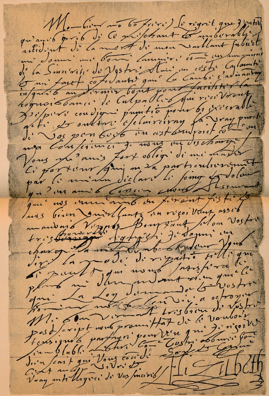 Et brev fra dronning Elizabeth I 1533-1603 til kong James VI 1566-1625, 1898 av James Stillie