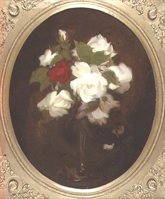 Stilleben med roser (olje på lerret) av James Stuart Park