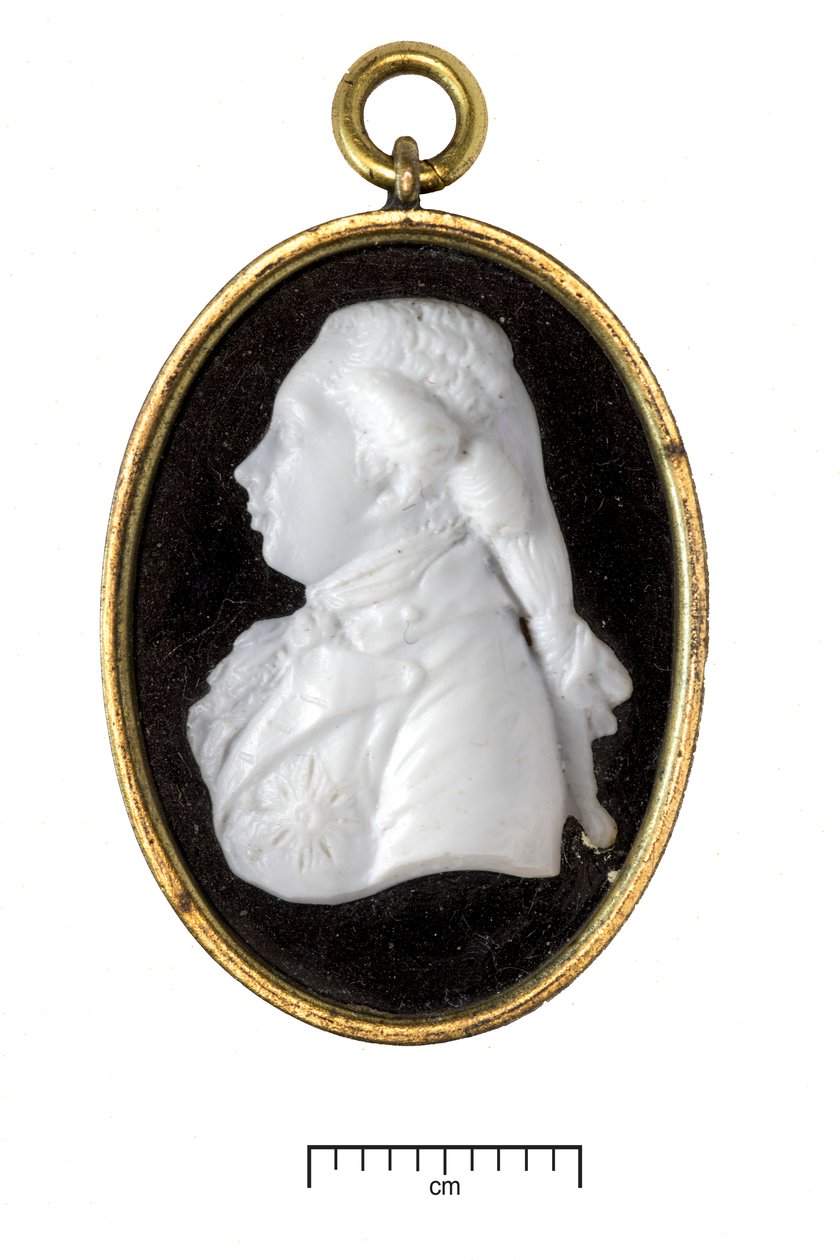 George IV, som Prince of Wales, ca. 1790 (hvitt glass i forgylt metallramme) av James Tassie