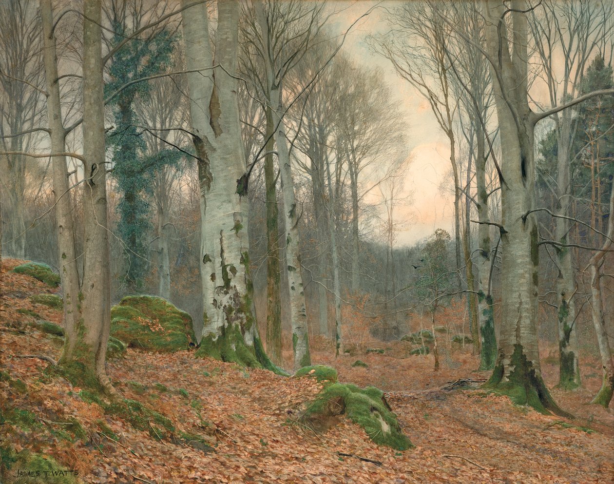 En walisisk tre om vinteren (wc på papir) av James Thomas Watts