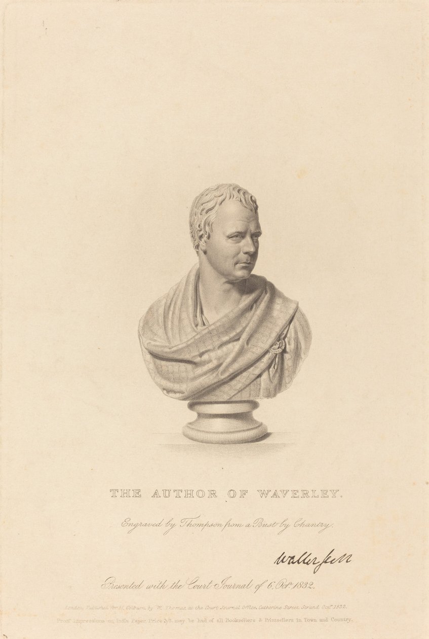 Byste av Sir Walter Scott av James Thomson after Sir Francis Legatt Chantrey