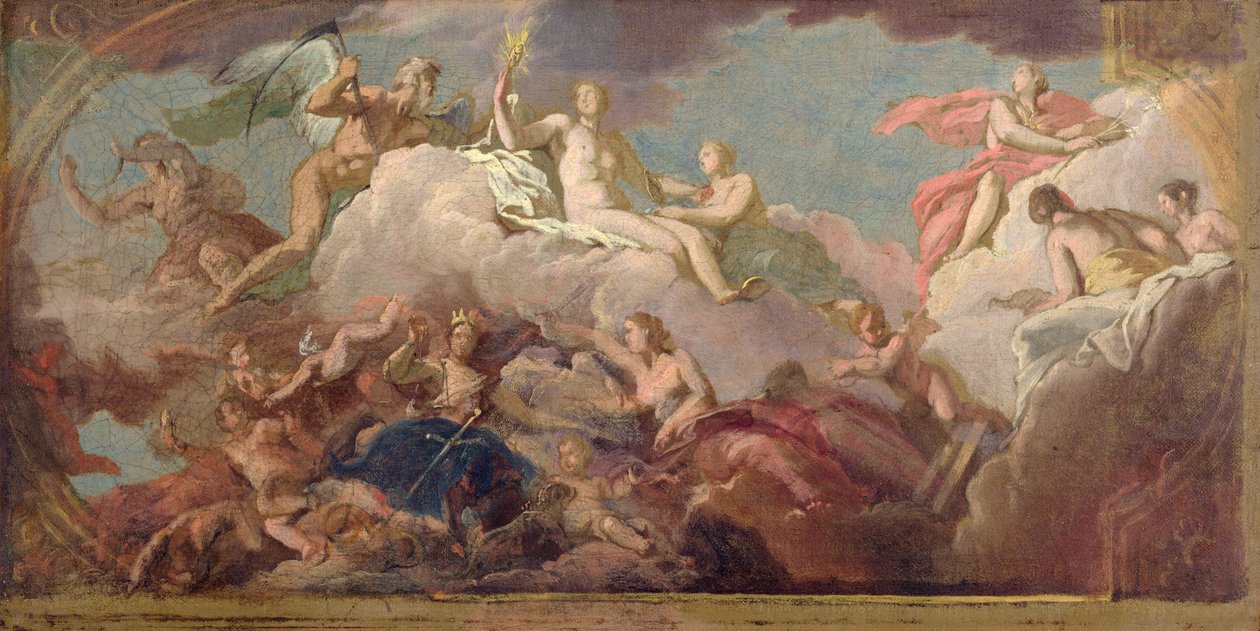 Time, Truth and Justice, ca. 1716 (olje på lerret) av James Thornhill