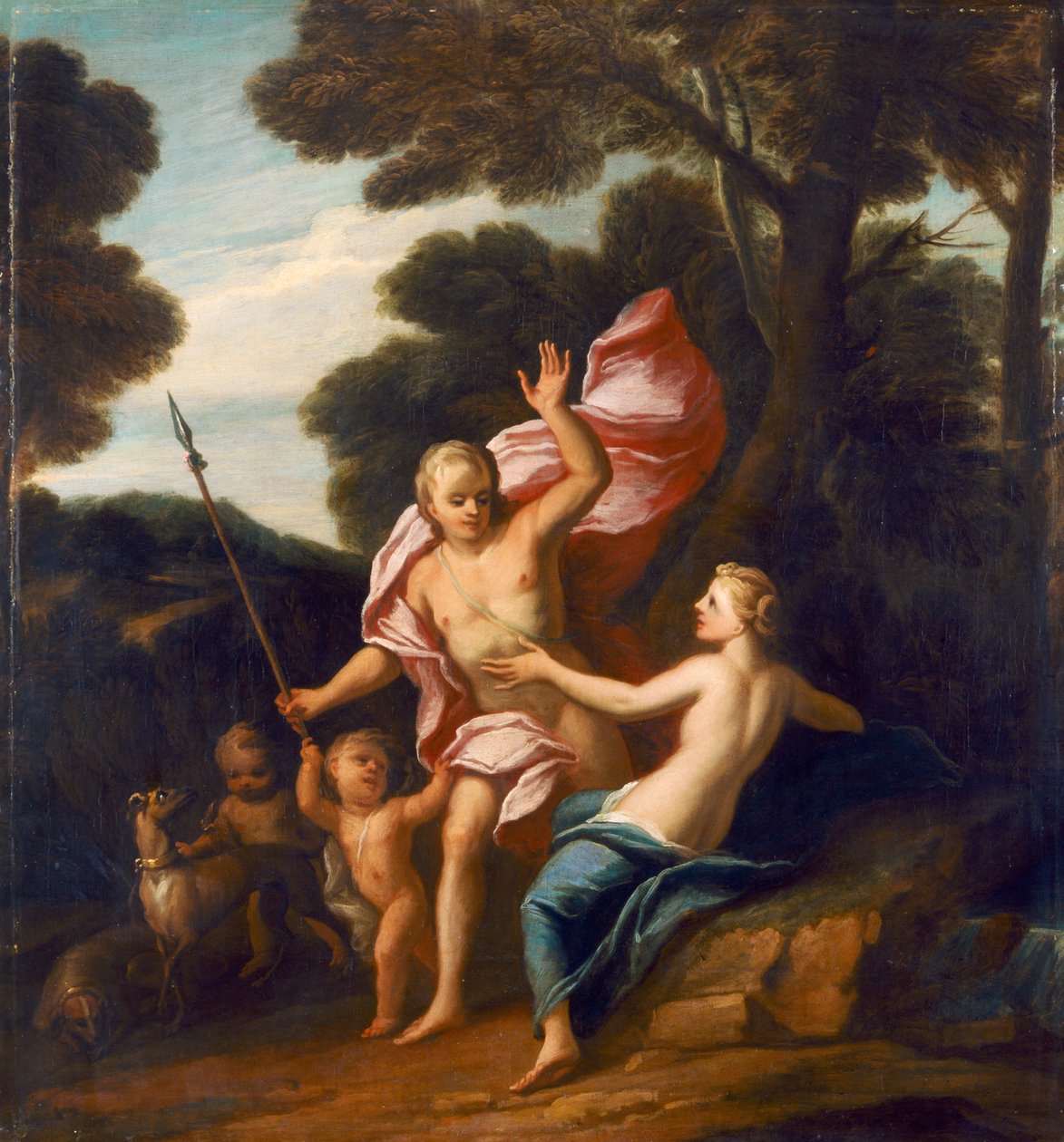 Venus og Adonis ca. 1705 (olje på lerret) av James Thornhill