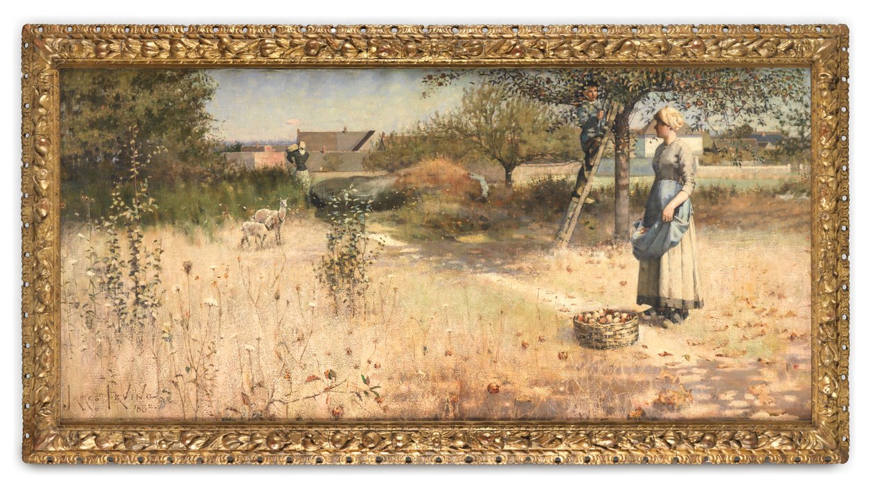 The Apple Harvest, Barbizon (Olje på lerret) av James Thwaite Irving
